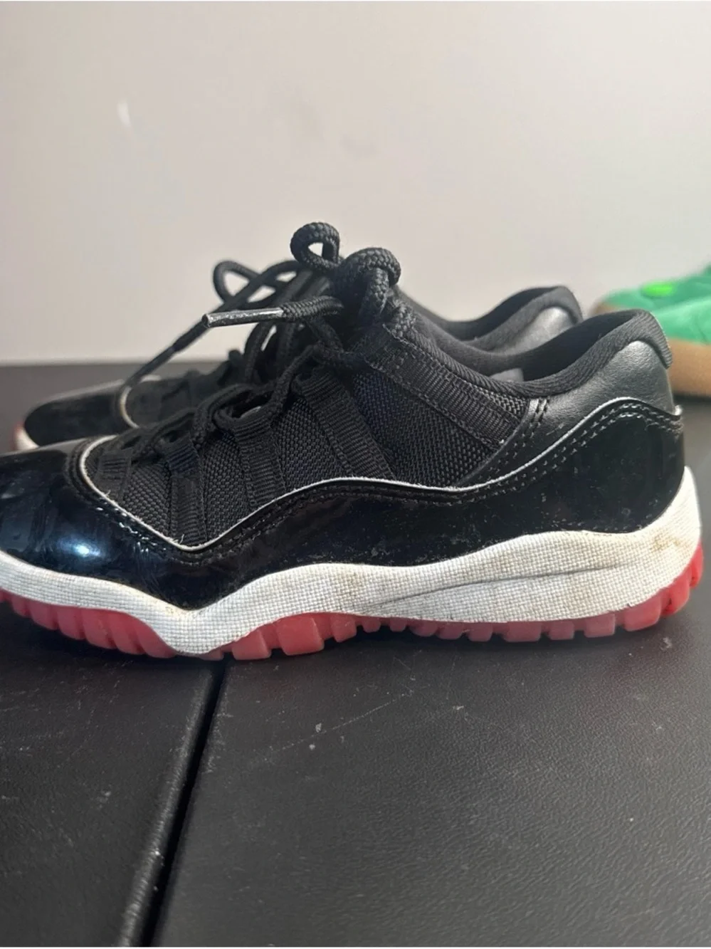 Jordan Kids Black and Red Low-Top Sneakers